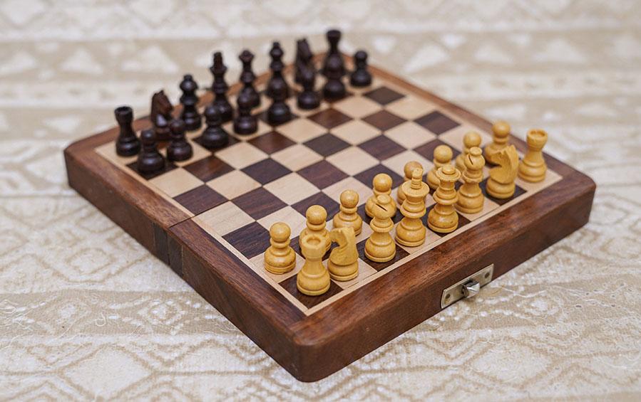 12" ANTIQUE MAGNETIC CHESS SET - Chess Sets - Indic Inspirations