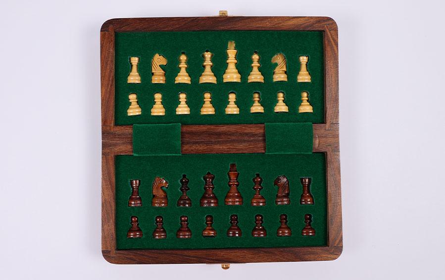 12" ANTIQUE MAGNETIC CHESS SET - Chess Sets - Indic Inspirations