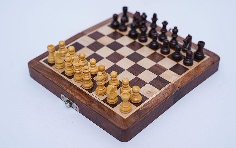 12" ANTIQUE MAGNETIC CHESS SET - Chess Sets - Indic Inspirations