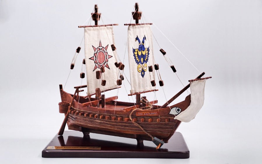 4th Century AD Indian Stitched Ship | 12” W Scale Model - scale models - Indic Inspirations