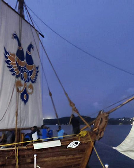 Ancient Indian Stitched Ship Model | 24” W Scale Model - scale models - Indic Inspirations