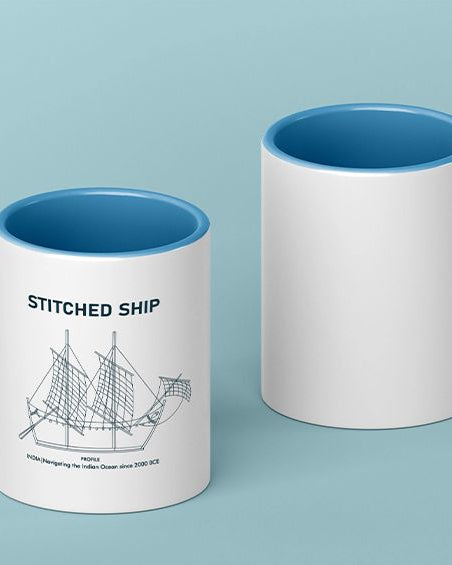 Ancient Indian Stitched Ship | Mug - Cups & Mugs - Indic Inspirations
