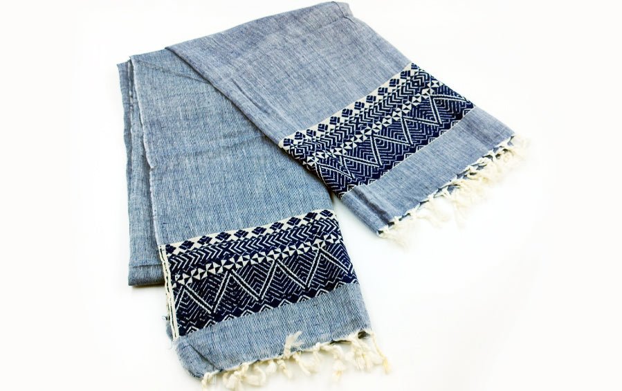 Assam Cotton Stole - Gray - Stoles - indic inspirations