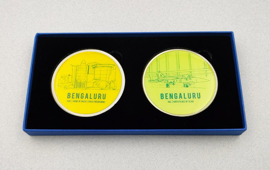 Bengaluru | HAL - Birth Place of Tejas and ISRO | Fridge Magnets - City souvenirs - Indic Inspirations