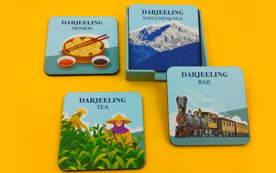 Darjeeling Railway | Coasters Set of 4 - Coasters - Indic Inspirations