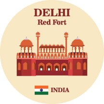 DELHI | City of Cities & Red Fort | Set of 2 Fridge Magnets - Fridge Magnets - Indic Inspirations