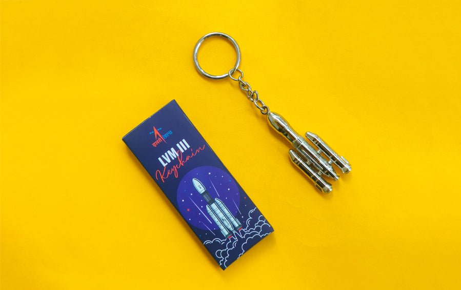 Diecast Metal LVM3 keychain - Keychains - Indic Inspirations