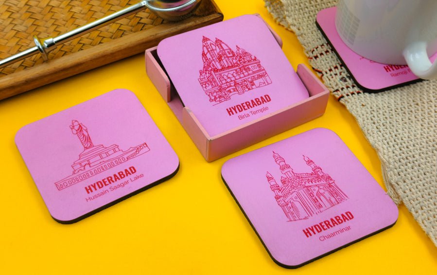HYDERABAD | Set of 4 Coasters - Coasters - Indic Inspirations