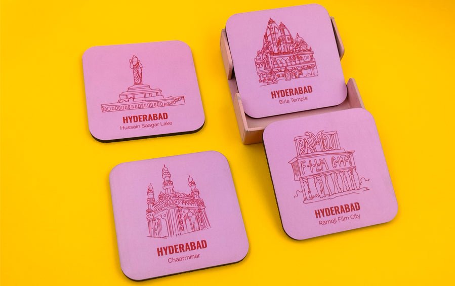 HYDERABAD | Set of 4 Coasters - Coasters - Indic Inspirations