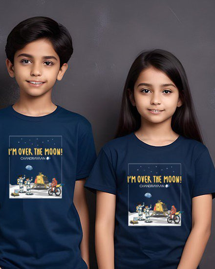 I am Over the MOON | Chandrayaan 3 | Kids TShirt - Kids T - shirts - Indic Inspirations