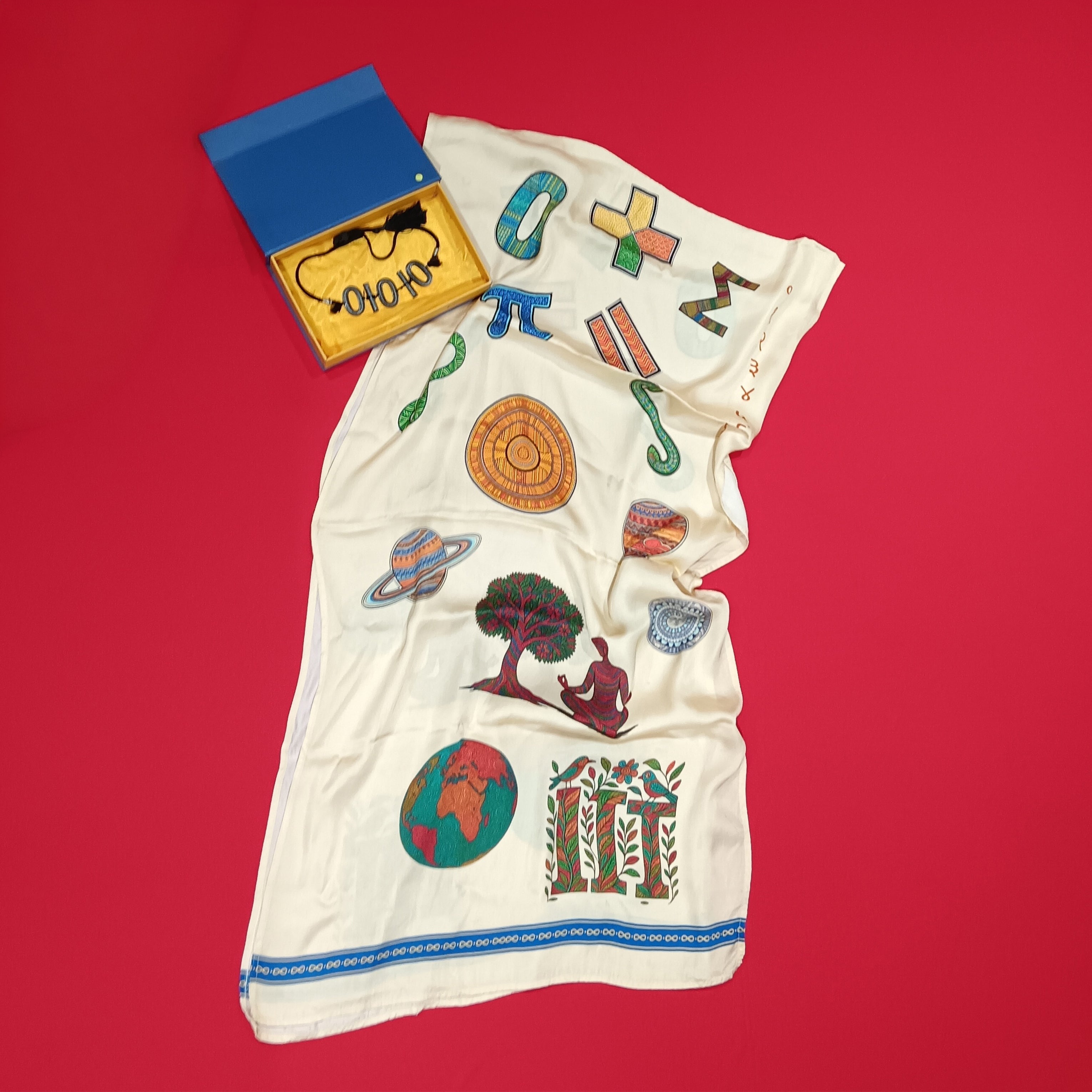 IKS to IITs | India's Gifts to the World | Silk Stole for Her & Him - stole - Indic Inspirations