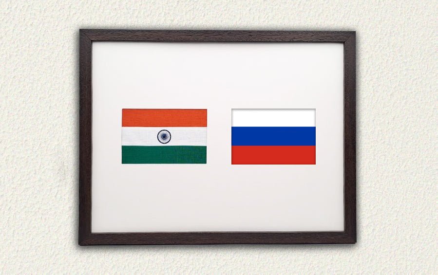 India & Russia | Flag Frame | A3 Size - Flags - Indic Inspirations