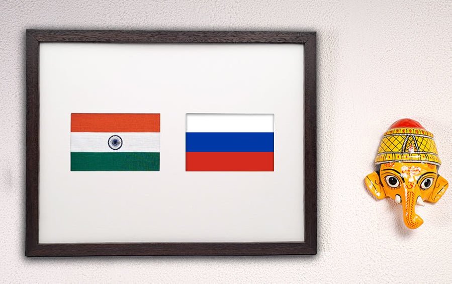 India & Russia | Flag Frame | A3 Size - Flags - Indic Inspirations