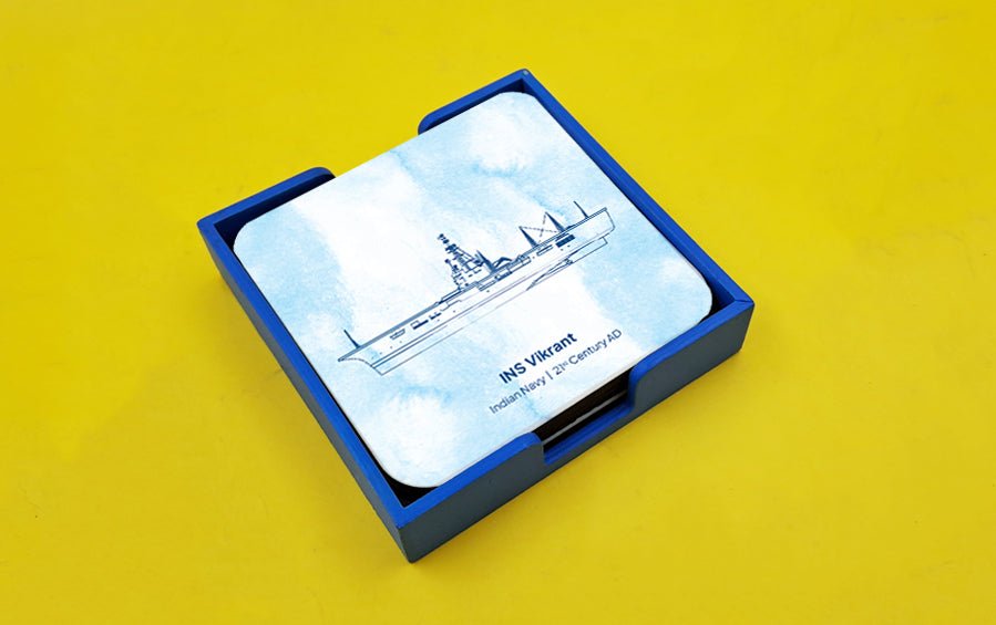 Indian Historical Ships | Coasters | Set of 4 - Coasters - Indic Inspirations