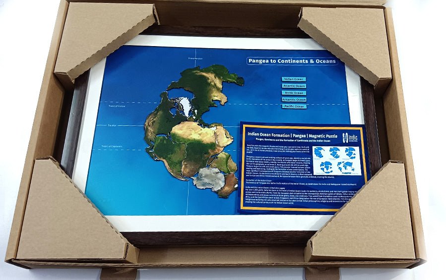Indian Ocean Formation | Pangea | Magnetic Puzzle | A3 Frame - puzzles - Indic Inspirations