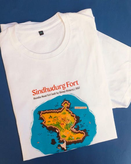 India’s Sea Forts | Sindhudurg | T-Shirt - T-shirts - Indic Inspirations