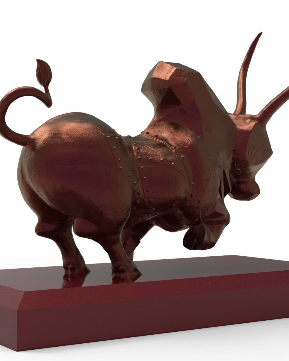 Majestic Indus Valley Zebu Bull | Aluminium | 5” W - Desktop souvenirs - Indic Inspirations