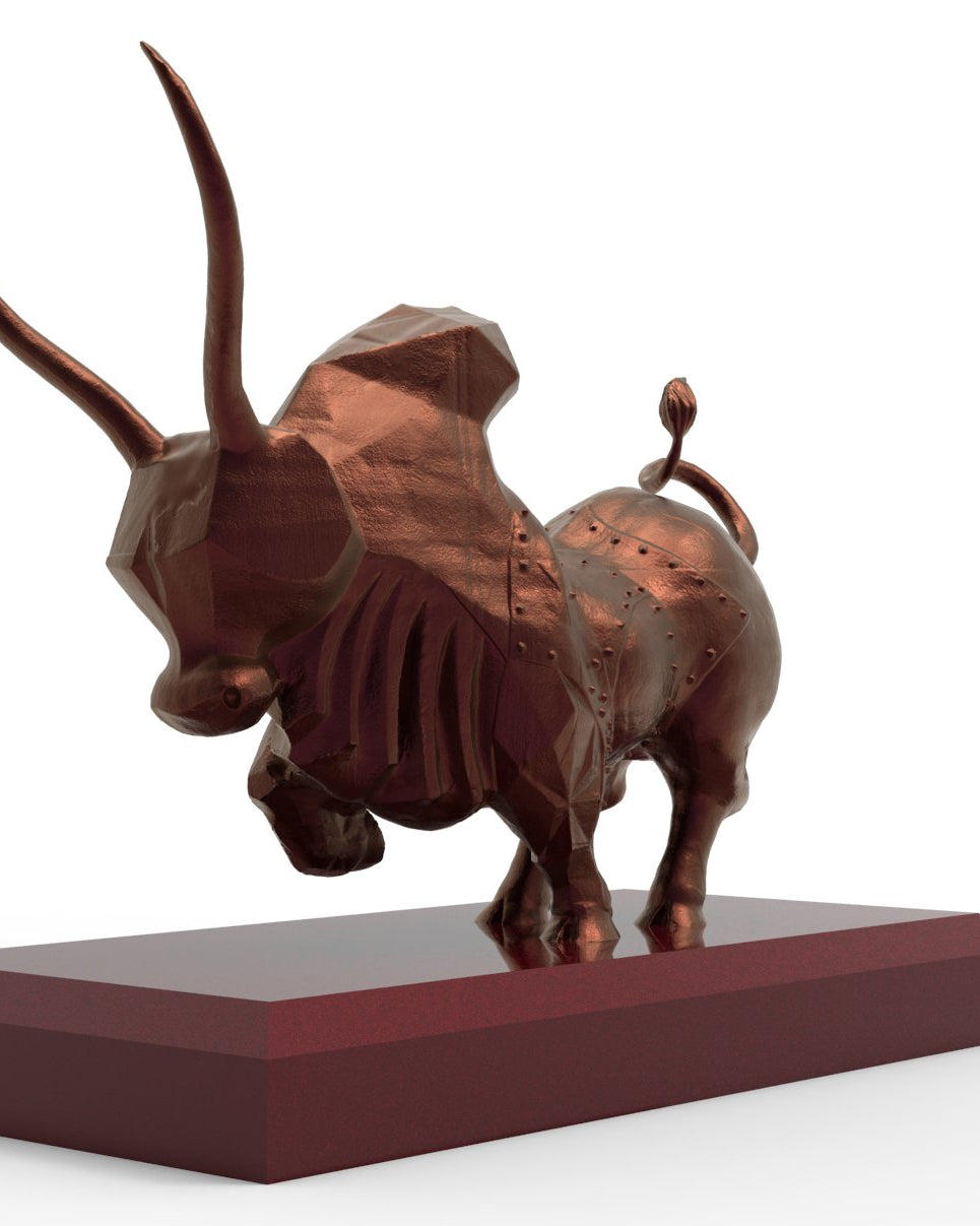 Majestic Indus Valley Zebu Bull | Aluminium | 5” W - Desktop souvenirs - Indic Inspirations