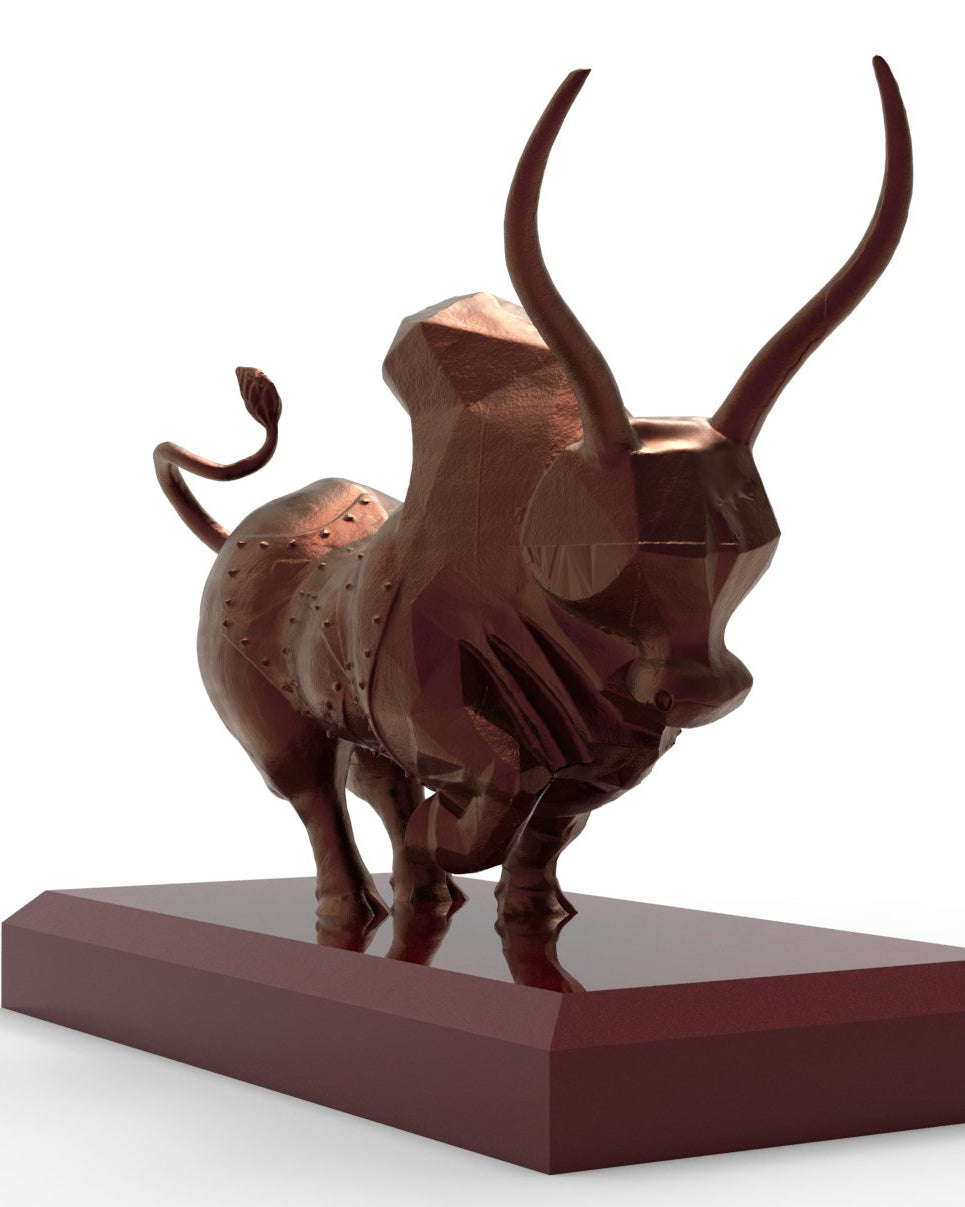 Majestic Indus Valley Zebu Bull | Aluminium | 5” W - Desktop souvenirs - Indic Inspirations