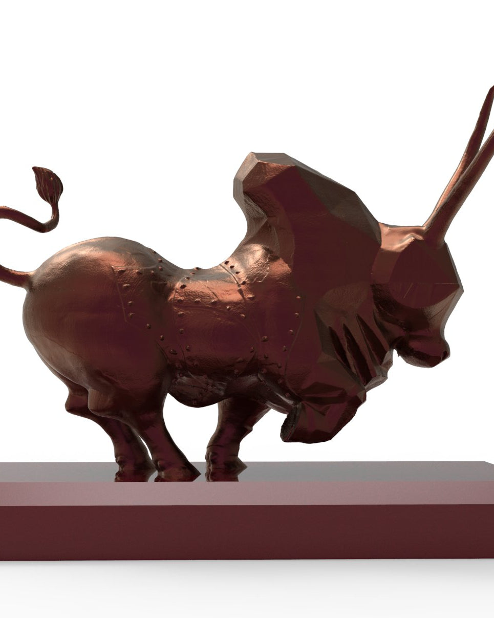 Majestic Indus Valley Zebu Bull | Aluminium | 5” W - Desktop souvenirs - Indic Inspirations