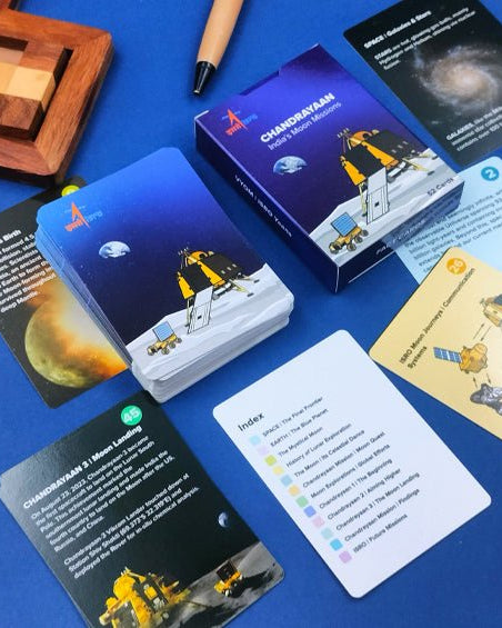 Moon & Earth | Chandrayaan | 52 Fact Cards - Fact cards - Indic Inspirations
