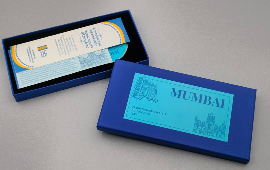 Mumbai | CSMT and BSE - Dalal Street | Fridge Magnets - City souvenirs - Indic Inspirations