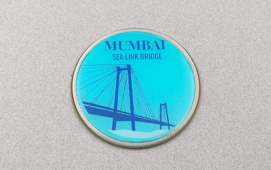 Mumbai | Gateway of India and Sea Link | Fridge Magnet Big - City souvenirs - Indic Inspirations