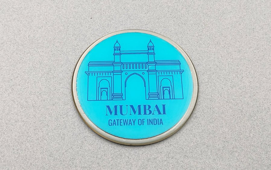 Mumbai | Gateway of India and Sea Link | Fridge Magnet Big - City souvenirs - Indic Inspirations