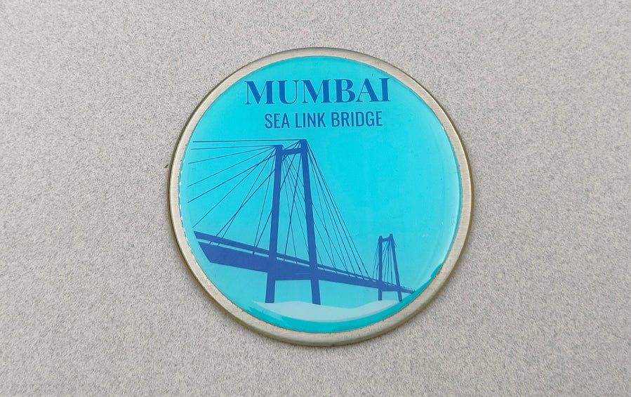 Mumbai | Gateway of India and Sea Link | Fridge Magnet Big - City souvenirs - Indic Inspirations