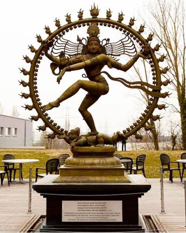 Nataraj at CERN | Cosmic Dance & Atomic Particles | 12" H - Sculptures - Indic Inspirations