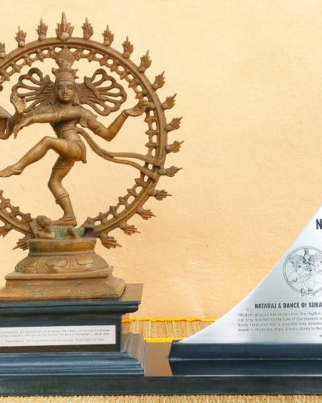 Nataraj at CERN | Cosmic Dance & Atomic Particles | 18" H - Sculptures - Indic Inspirations
