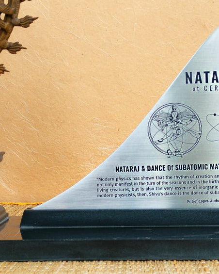 Nataraj at CERN | Cosmic Dance & Atomic Particles | 18" H - Sculptures - Indic Inspirations