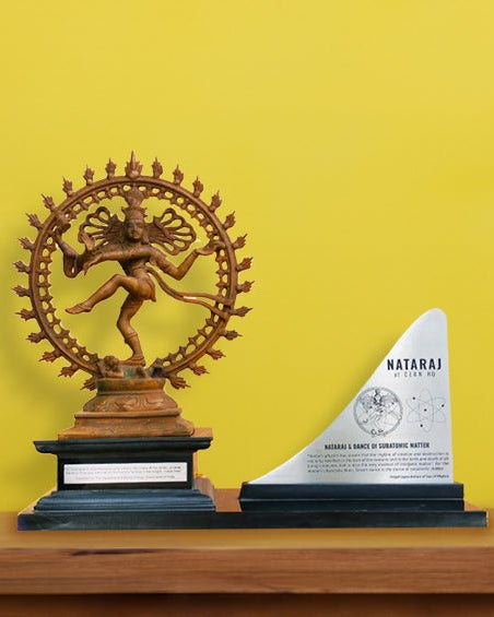 Nataraj at CERN | Cosmic Dance & Atomic Particles | 18" H - Sculptures - Indic Inspirations