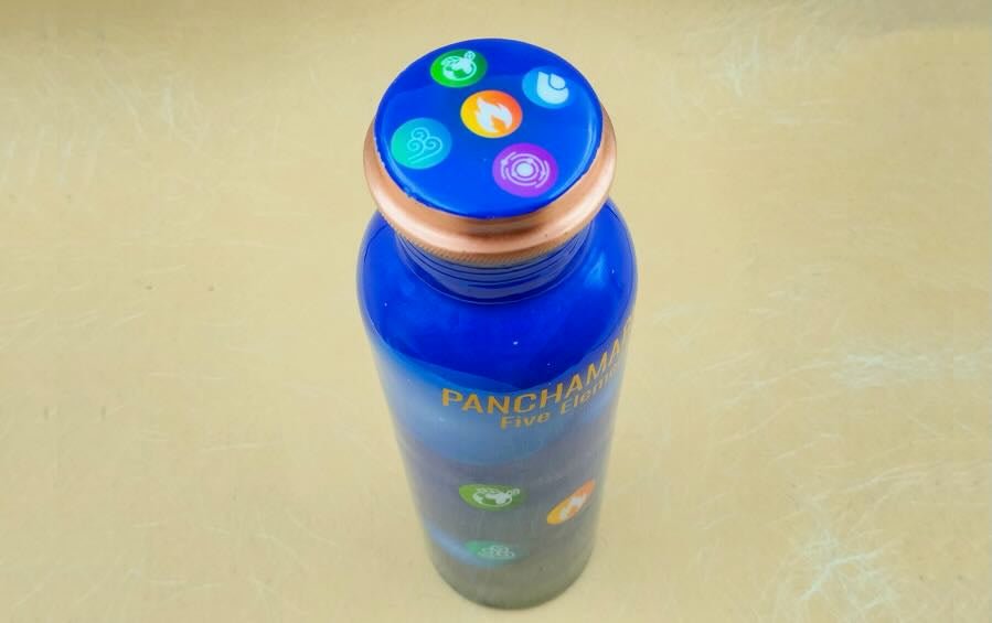 Panchamahabhut | Five Elements | Copper Bottle | 750 ml - Water Bottles - Indic Inspirations