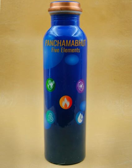 Panchamahabhut | Five Elements | Copper Bottle | 750 ml - Water Bottles - Indic Inspirations