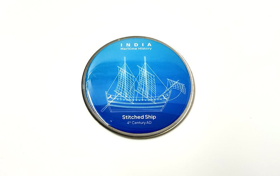 Stitched Ship & INS Vikrant | Fridge Magnets | Set of 2 - Fridge Magnets - Indic Inspirations