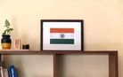 Tiranga - Handspun Khadi National Flag - Wall Frame ( Small ) - Flags - Indic Inspirations