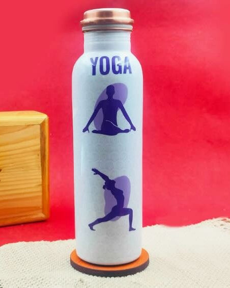 YOGA | Copper Bottle | 750 ml - Water Bottles - Indic Inspirations