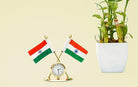 2 Flags with Single Desk Clock - Desk clocks - indic inspirations