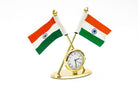 2 Flags with Single Desk Clock - Desk clocks - indic inspirations