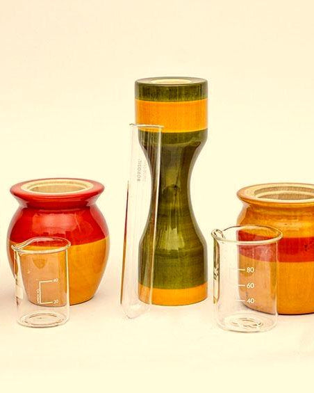 Assorted Colours - Hydroponics Set - 5 vases - vases - indic inspirations