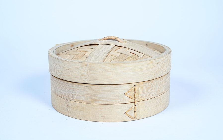 Bamboo Momo Steamer - 8" dia - Cookware - indic inspirations