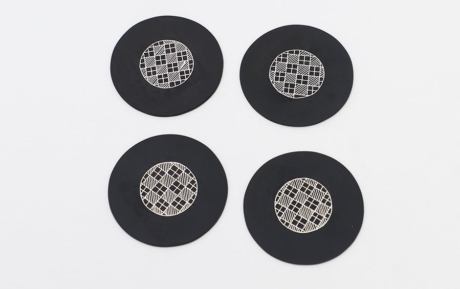 BIDRI TEA COASTER- National Work - Coasters - indic inspirations