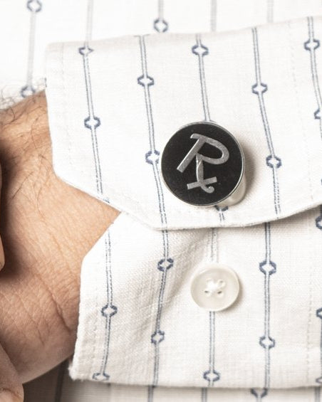 Black+Silver Rx Cuff Links for Doctors - Cufflinks - indic inspirations