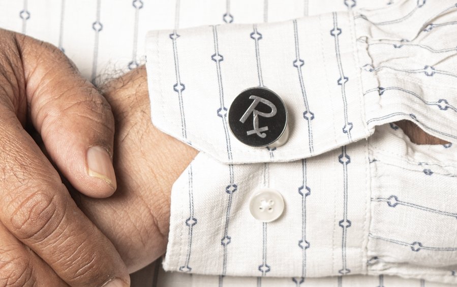 Black+Silver Rx Cuff Links for Doctors - Cufflinks - indic inspirations