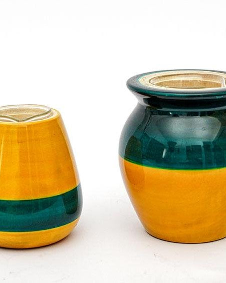 Blue & Yellow - Hydroponics Set - 2 vases - vases - indic inspirations