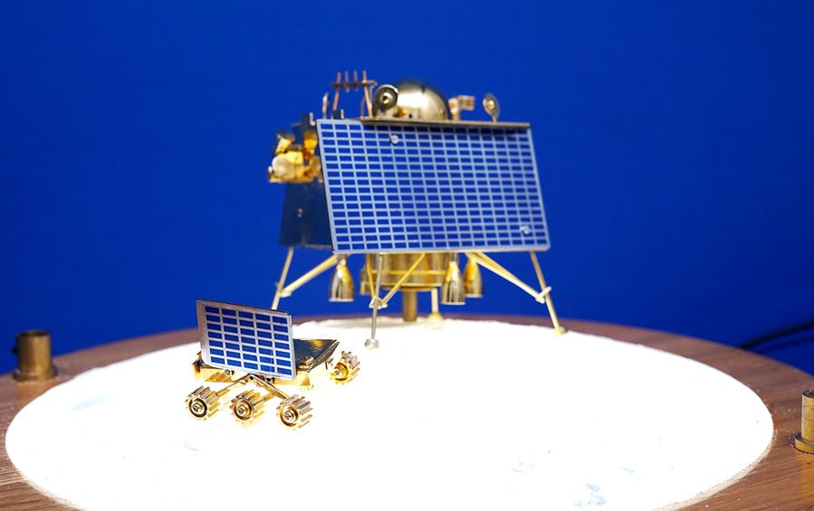 Chandrayaan Moon Landing Diorama - Set of 3 - rocket models - indic inspirations