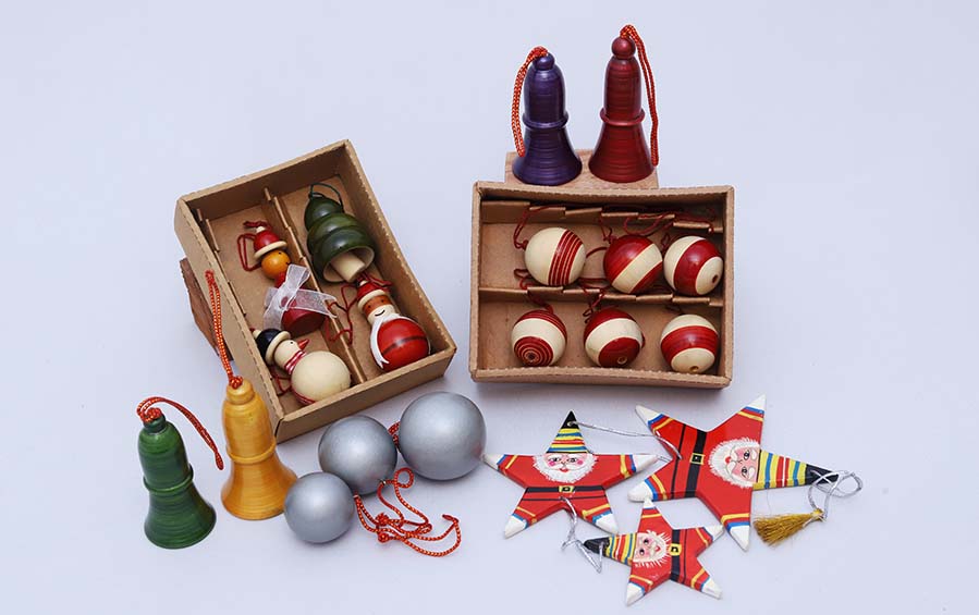 Christmas Wooden Handcrafted Decorations Combo Pack (S) - Décor hanging - indic inspirations