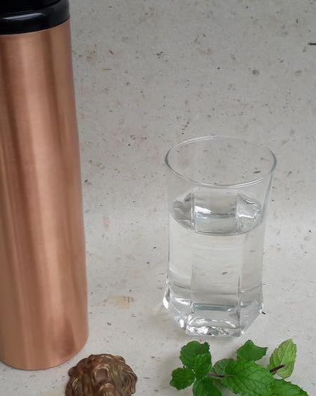 Copper Water Bottle with Sipper Cap - Water Bottles - indic inspirations