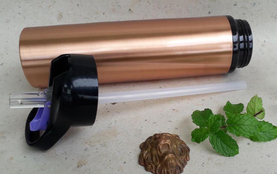 Copper Water Bottle with Sipper Cap - Water Bottles - indic inspirations